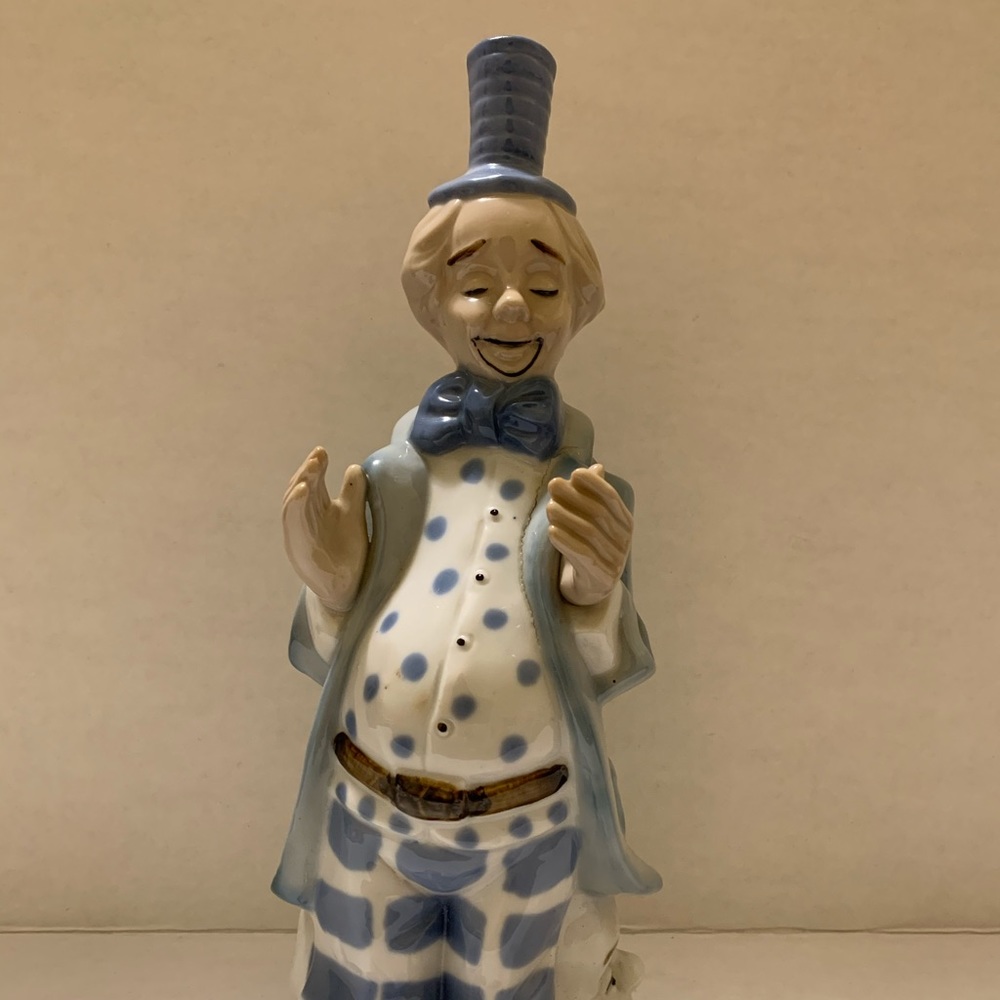Vintage Porcelain Blue Classic Clown Circus